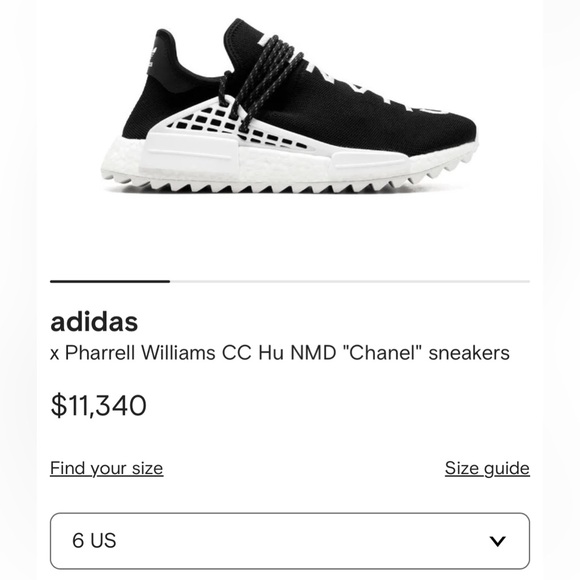 Adidas Human Race NMD Pharrell x Chanel Black Sneakers Shoes - Picture 13 of 13